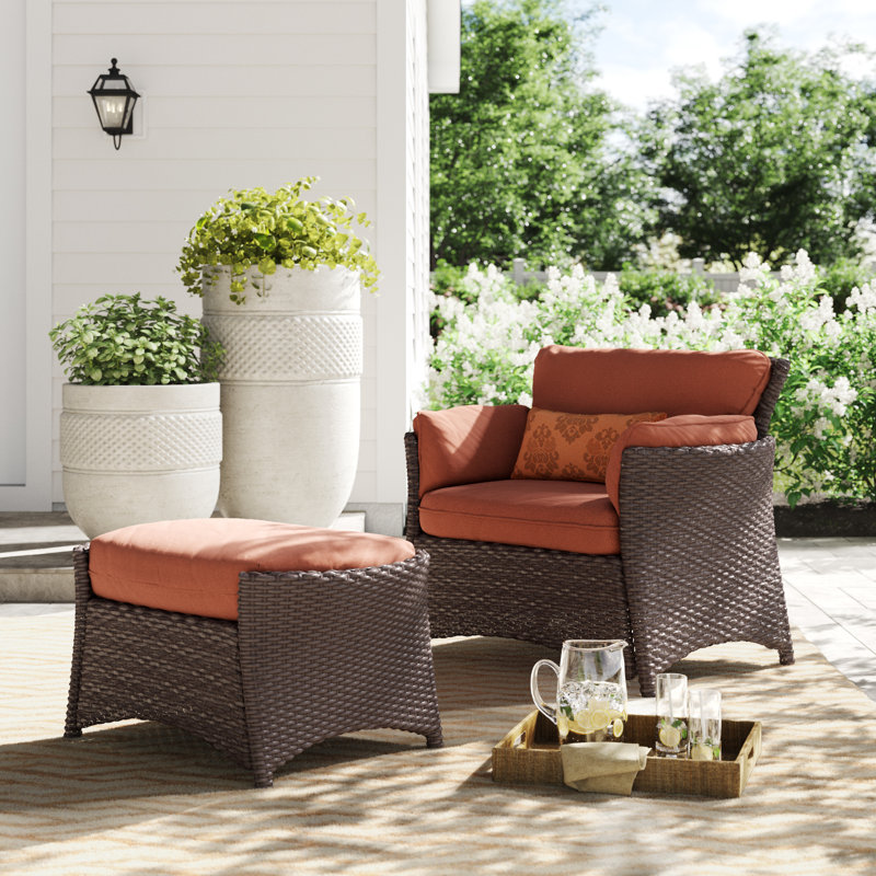 Sol 72 Outdoor™ Asherman 2 Piece Deep Seating Patio Chair with Cushions